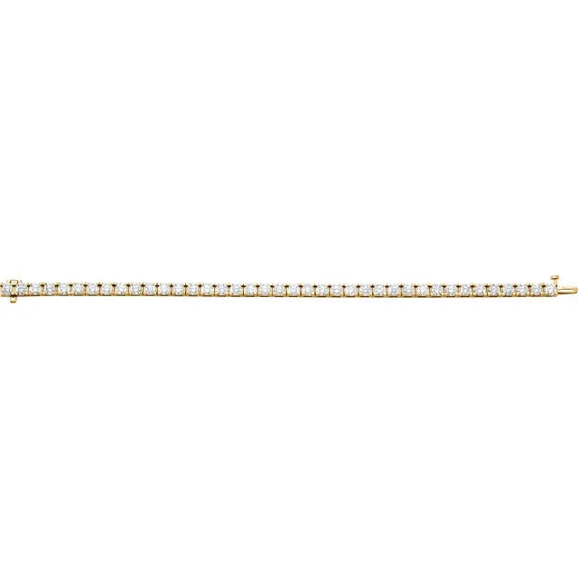 Handmade 14K Yellow Gold 9 1/6 CTW Natural Diamond Tennis Bracelet Details 