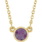 Yellow gold Lab Grown Alexandrite Birthstone Solitaire Necklace 