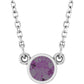 White gold Lab Grown Alexandrite Birthstone Solitaire Necklace 