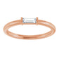 baguette Diamond engagement ring for women Rose Gold