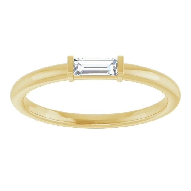 baguette Diamond engagement ring for women Yellow Gold