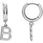 14K Gold Initial Hinged Huggie Hoop Earring