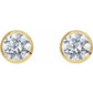 1/2 CTW Bezel Set Diamond Stud Earrings Set in Yellow Gold