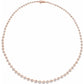 Bezel set Diamond Tennis Necklace in Rose gold 