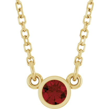 4 MM Natural Garnet Solitaire Pendant 