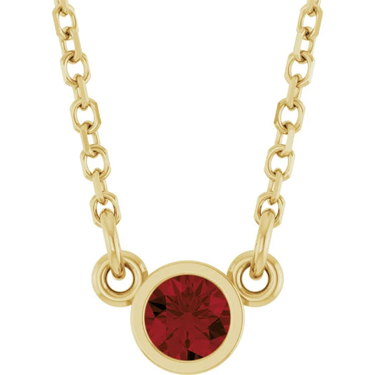 4 MM Natural Garnet Solitaire Pendant 