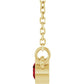 Side View for 4 MM Natural Garnet Solitaire Pendant Showing Bezel 
