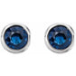 Blue Sapphire Bezel-Set Earrings