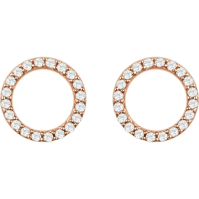 14K Rose Gold 1/5 CTW Natural Diamond Earrings