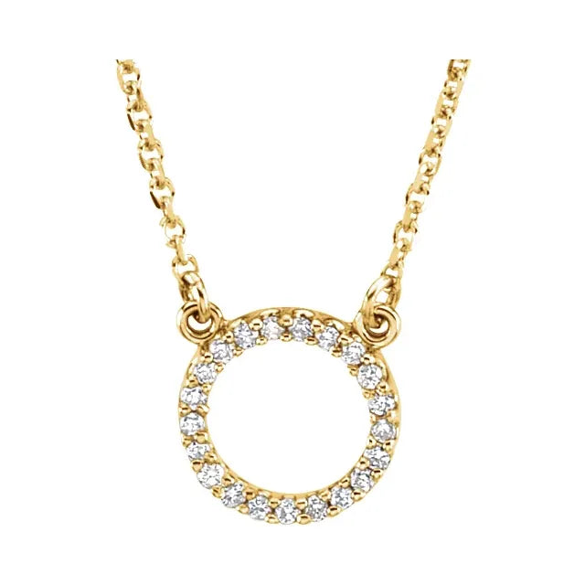 14K Yellow Gold .08 CTW Natural Diamond Necklace