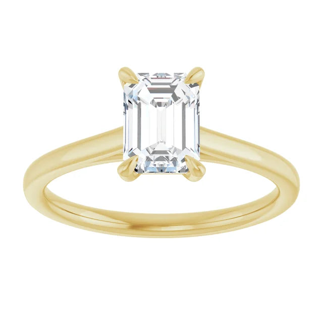 1 CT Classic Emerald Cut Solitaire Diamond Engagement Ring 