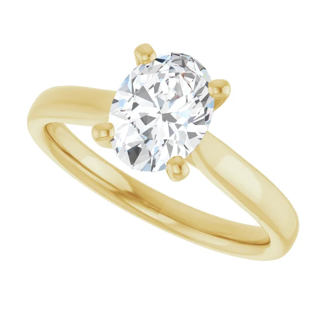 Sideway Picture for Classic Oval Shape Diamond Engagement Ring 