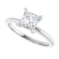 Sideway Picture for 1 CT Princess Cut (Square Diamond) Solitaire Engagement Ring for women Set in white gold or platinum 