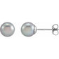14K White Gold Cultured Gray Freshwater Pearl Stud Earrings