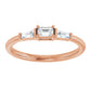 1/4 CTW Natural Diamond Stackable Ring Rose Gold