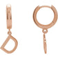 14K Gold Initial Hinged Huggie Hoop Earring