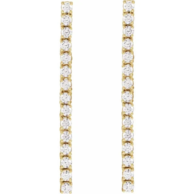 3/4 CTW Natural Diamond Dangle Earrings Yellow