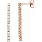 3/4 CTW Natural Diamond Dangle Earrings Rose Gold