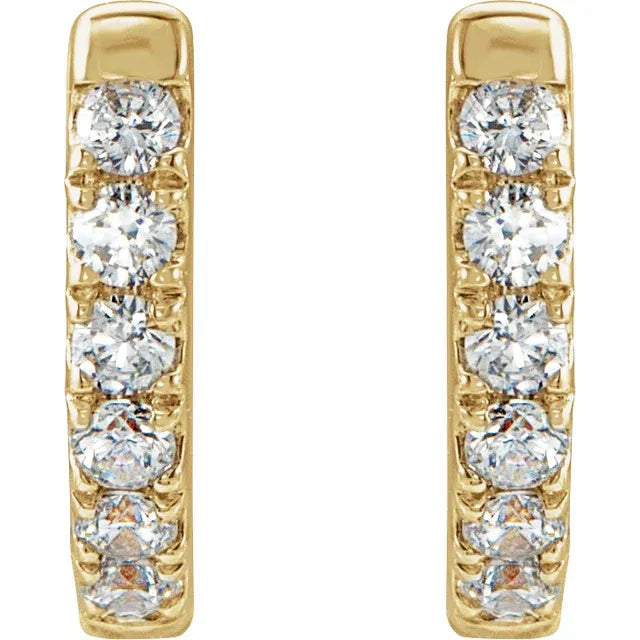  1/8 CTW Natural Diamond Hoop Earrings