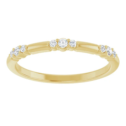 Yellow Gold Diamond Stackable Ring 1/8 CTW 