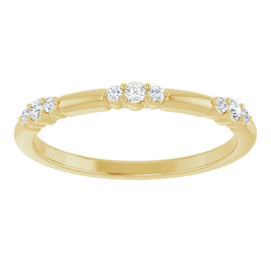 Yellow Gold Diamond Stackable Ring 1/8 CTW 