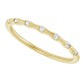Side View for Yellow Gold Diamond Stackable Ring 7-Diamonds 