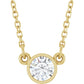 Yellow Gold Diamond Birthstone Solitaire Necklace 
