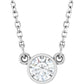White gold Diamond Birthstone Solitaire Necklace 