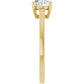1 CT East west Oval Shape Diamond Engagement Ring set in Yellow gold showing shank from the side 