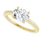 Sideway Picture for 1 CT East west Oval Shape Diamond Engagement Ring set in Yellow Gold
