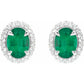 Diamond-Crowned Emerald Studs