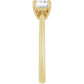 1 CT East West Emerald Cut Diamond Solitaire Engagement Ring Set in Yellow Gold Showing Shank from the side 