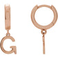 14K Gold Initial Hinged Huggie Hoop Earring