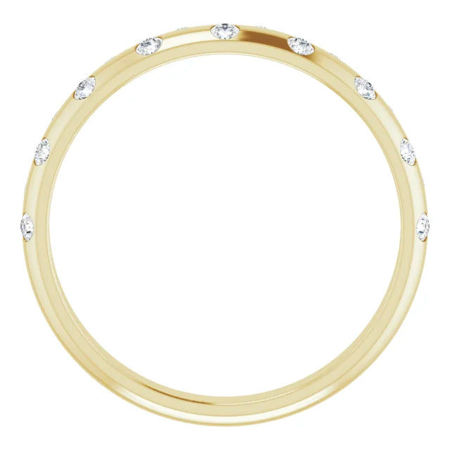 Gold bangle with embedded Diamond on a white background