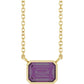 Gold Bezel Set Alexandrite solitaire Birthstone Necklace  