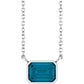 Emerald-Cut Birthstone Bezel Necklace