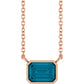 Emerald-Cut Birthstone Bezel Necklace