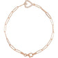 Natural Diamond Heart Bracelet 14K Rose Gold