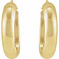 Half-Round Tube 25 mm Hoop Earrings