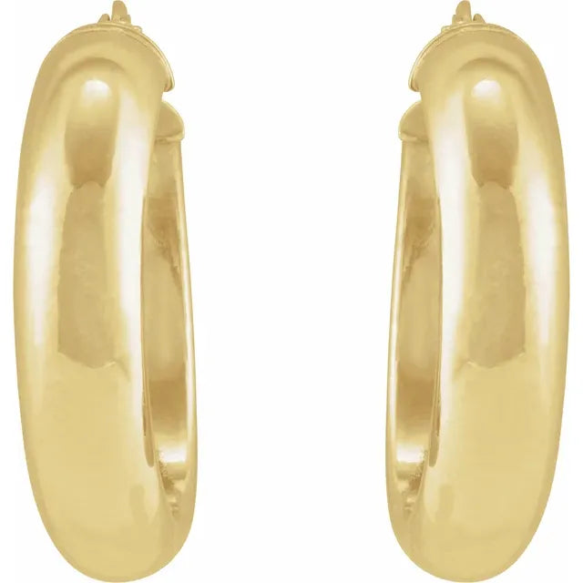 Half-Round Tube 25 mm Hoop Earrings