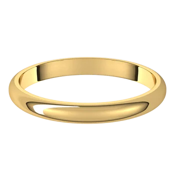 Half Round Women Wedding band yellow gold