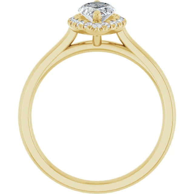 1 CT Halo Style Marquise Diamond Solitaire Engagement Ring Showing under gallery 
