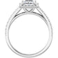 1 CT Halo Style Accented Shank Princes Cut Diamond Engagement Ring Set in White Gold showing under gallery 