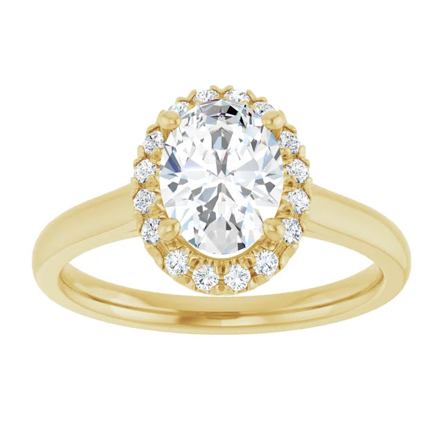 1 CT Halo Style Oval Shape Diamond Engagement Ring for Women 