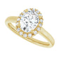 1 CT Halo Style Oval Shape Diamond Engagement Ring for Women Set in Yellow Gold