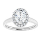 1 CT Halo Style Oval Shape Diamond Engagement Ring for Women Set in white gold or platinum 
