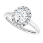 Sideway picture for 1 CT Halo Style Oval Shape Diamond Engagement Ring for Women set in white gold or platinum 