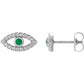 women stud earrings white gold emerald 