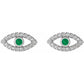 women stud earrings Platinum emerald