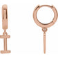 14K Gold Initial Hinged Huggie Hoop Earring